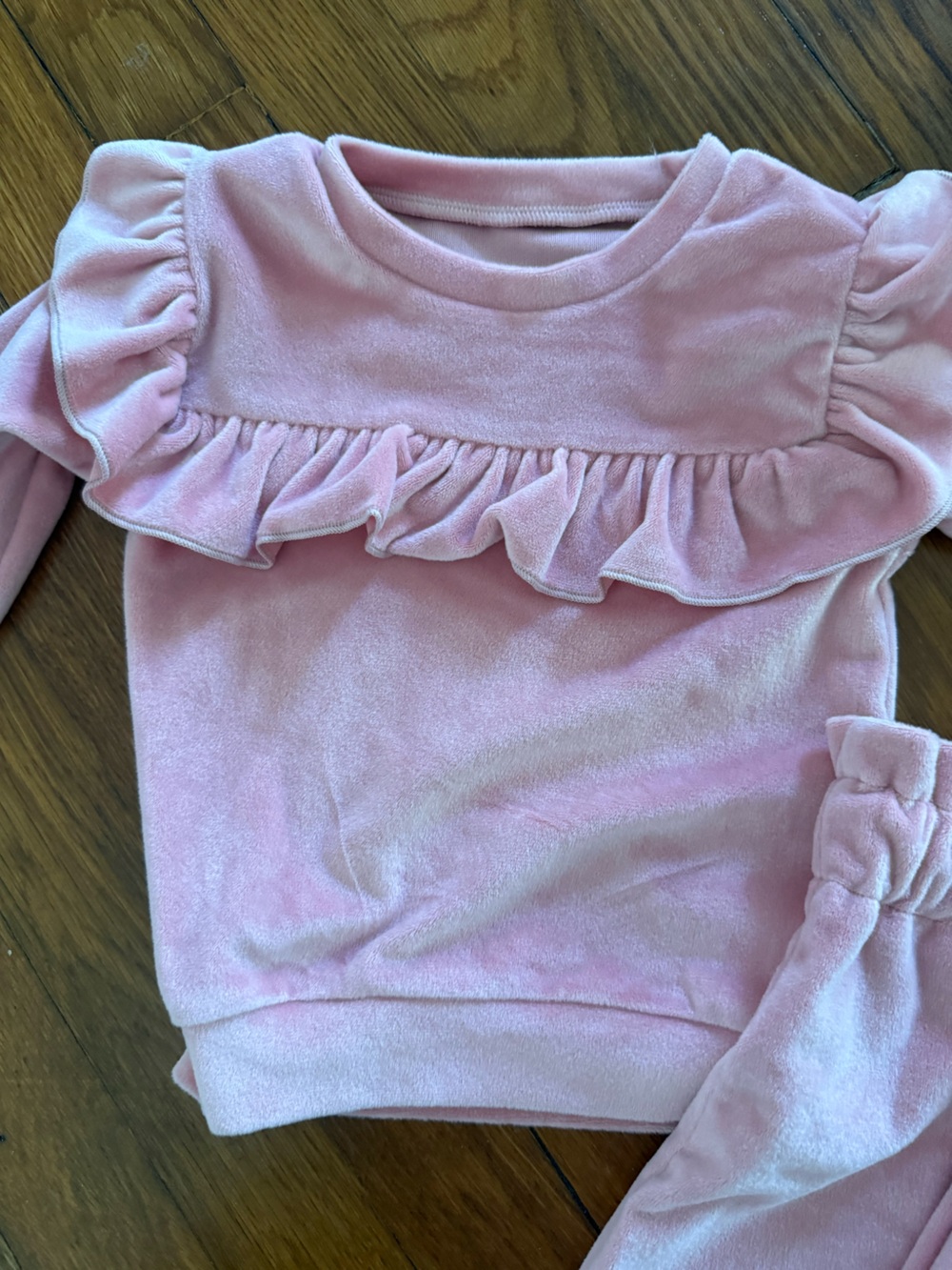 Dusty Pink Velour Matching Set 12-18M